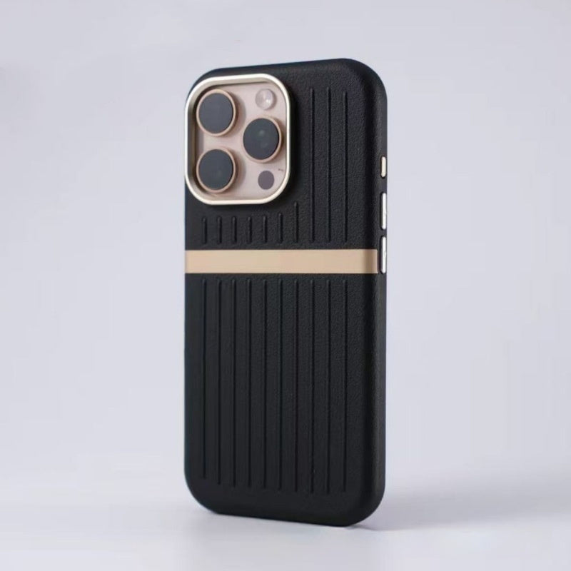 Funda magnética corrugada para teléfono, funda de cuero para teléfono de negocios