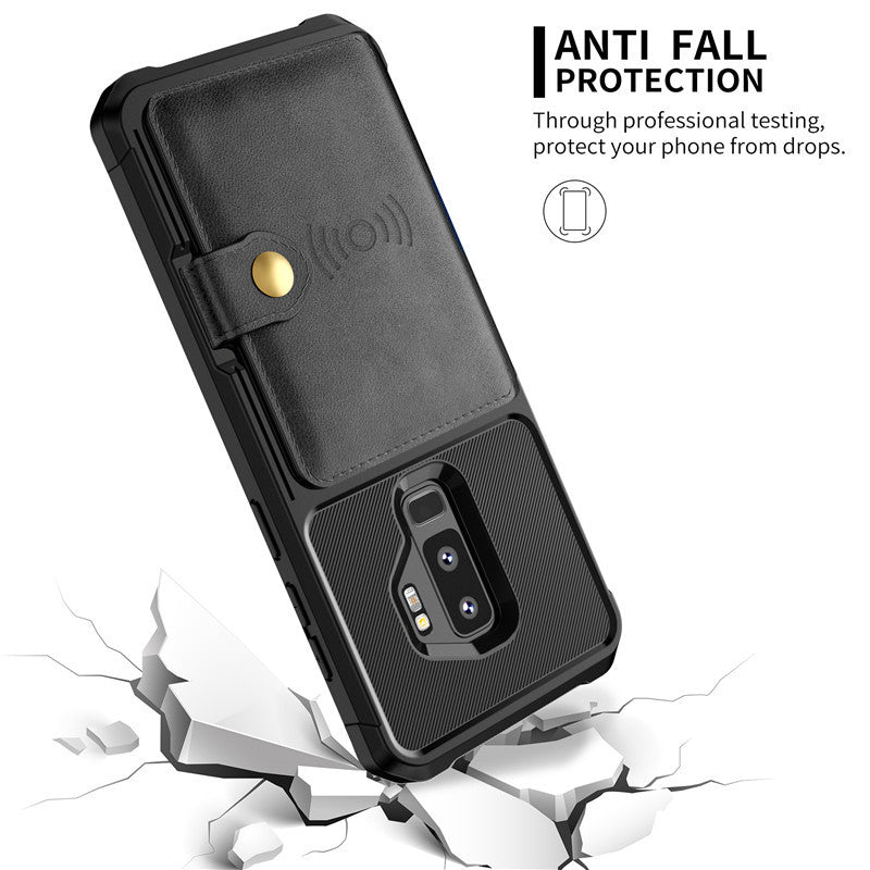 Compatible avec Apple, étui portefeuille de luxe en cuir PU pour Samsung Galaxy S10 S9 Plus pour iPhone 6 6s 7 8 Plus X XS XR XX MAX Coques Portefeuille Rabat