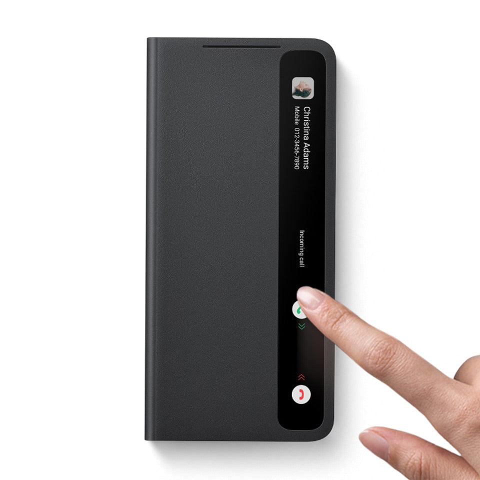 Funda para teléfono móvil original con tapa de espejo, con lápiz óptico S Pen, funda protectora de silicona