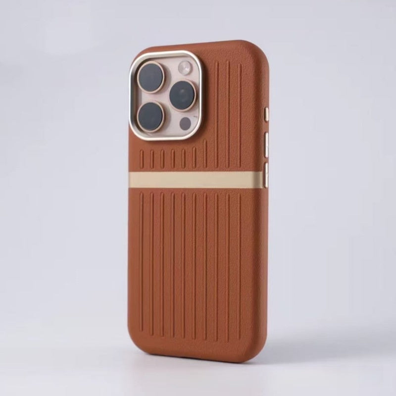 Funda magnética corrugada para teléfono, funda de cuero para teléfono de negocios