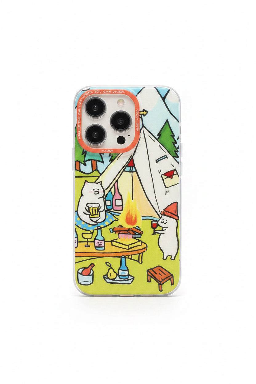 Funda Protectora Anticaída para Teléfono con Diseño de Gatos de Picnic