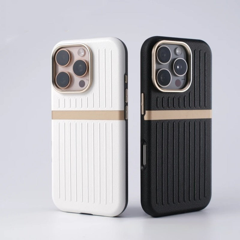 Funda magnética corrugada para teléfono, funda de cuero para teléfono de negocios