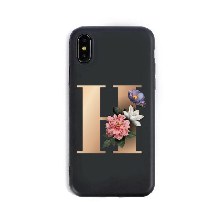 26 fundas de silicona para teléfono con el alfabeto inglés