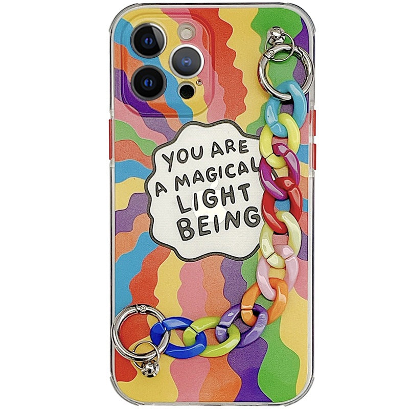 Coque Souple Tout Compris en Silicone Arc-en-ciel pour Téléphone Portable