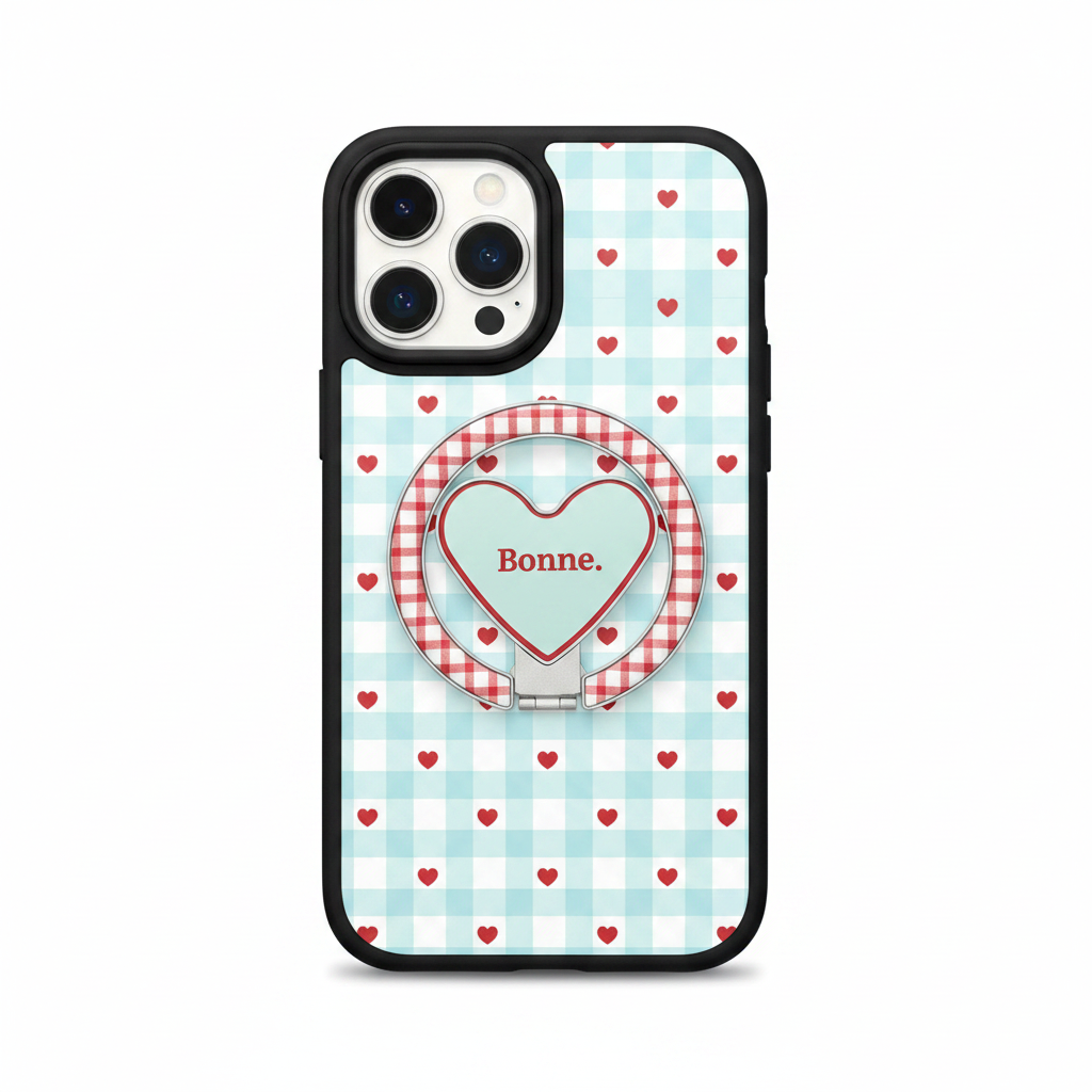 Blue Lattice Heart Phone Case