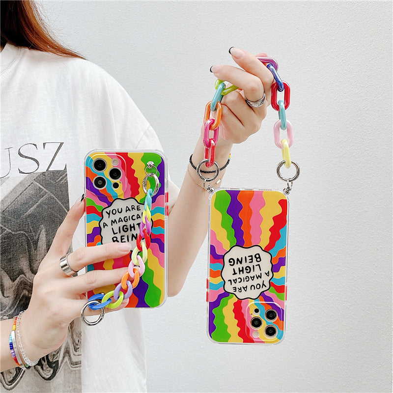 Coque Souple Tout Compris en Silicone Arc-en-ciel pour Téléphone Portable