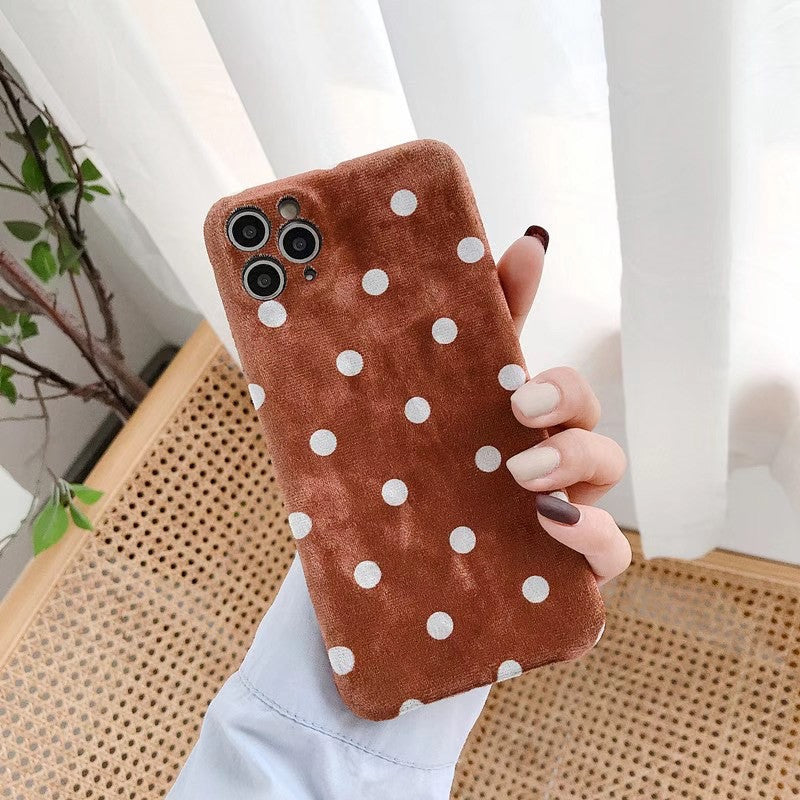Funda de teléfono con puntos de ondas esponjosas