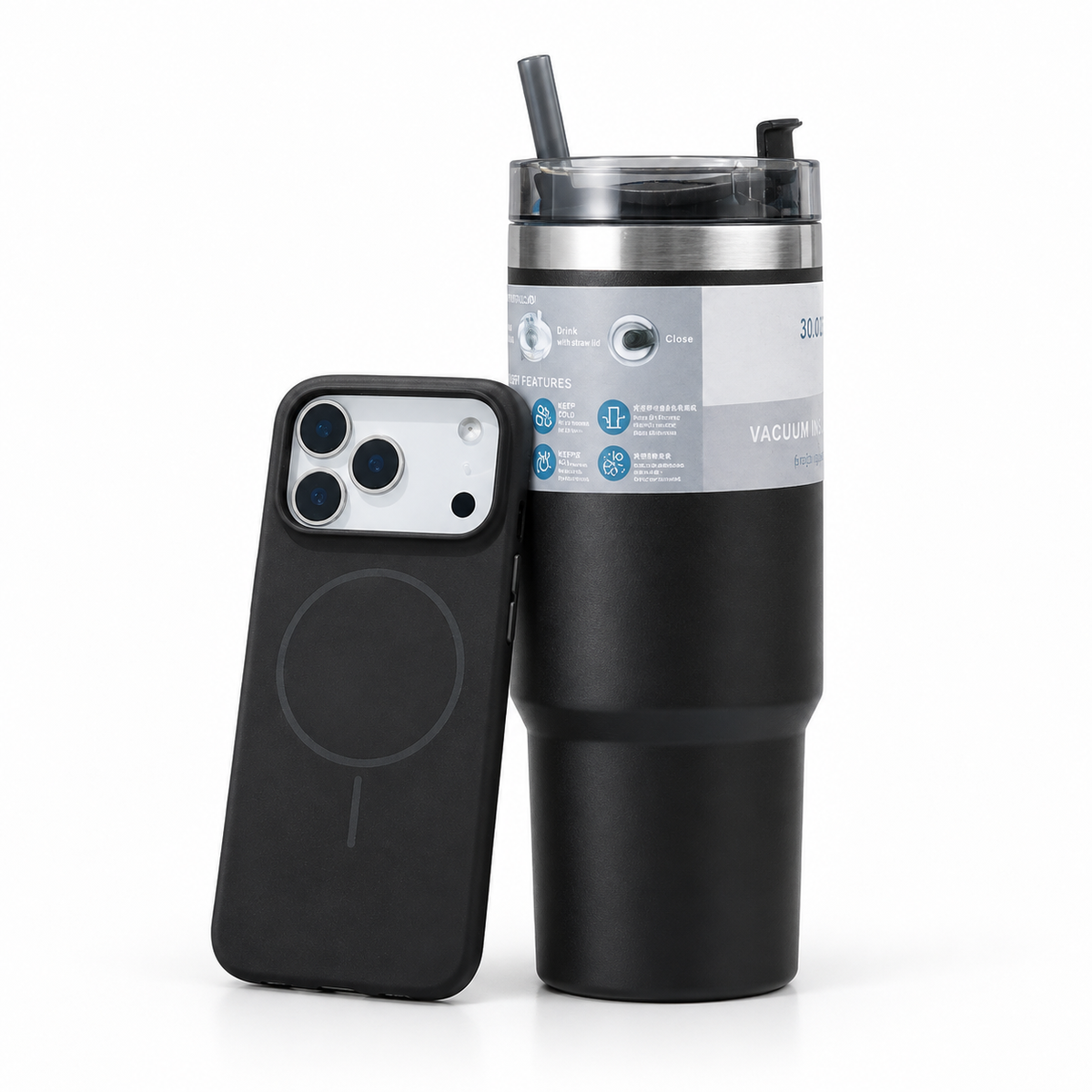 Midnight Black Case + 20oz Tumbler Set
