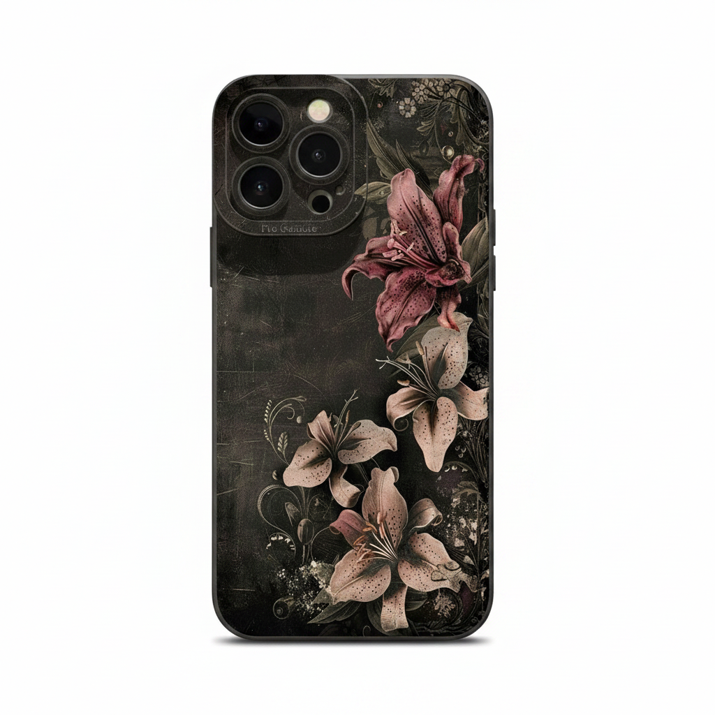 Floral Black Phone Case