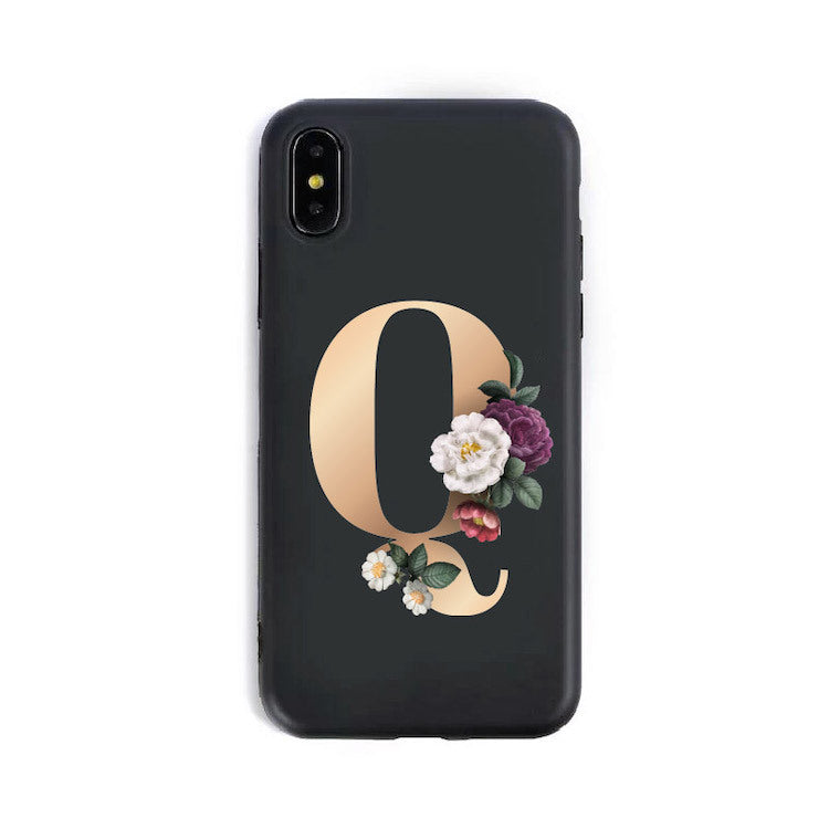 26 fundas de silicona para teléfono con el alfabeto inglés
