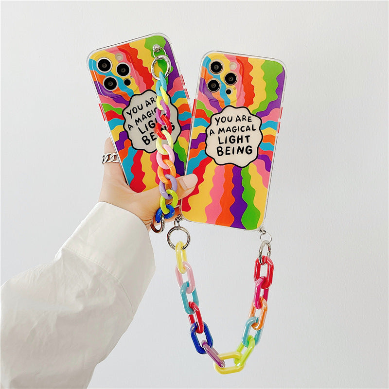 Coque Souple Tout Compris en Silicone Arc-en-ciel pour Téléphone Portable