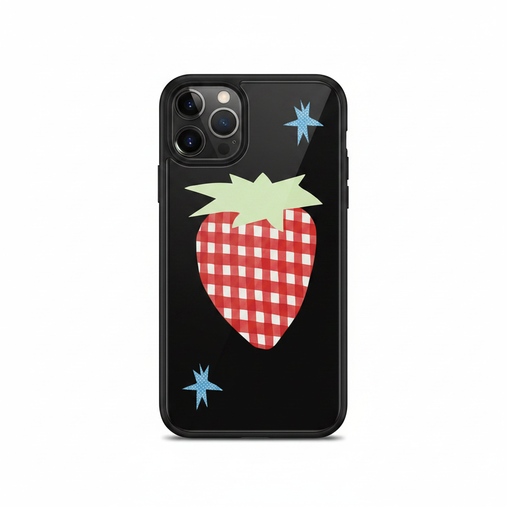 Strawberry Black Phone Case