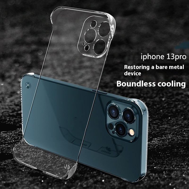 Funda de teléfono transparente sin marco para PC, funda protectora de orificio fino