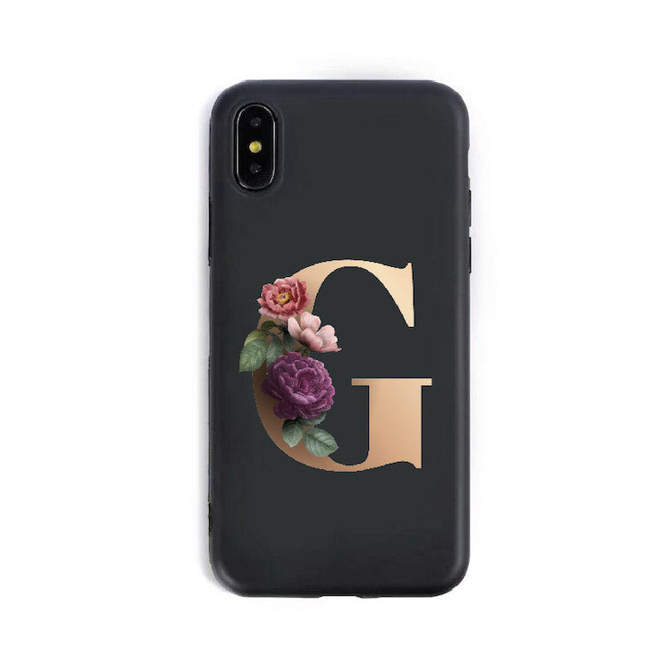 26 coques de téléphone en silicone avec les lettres de l'alphabet anglais
