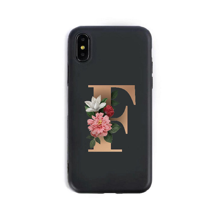 26 coques de téléphone en silicone avec les lettres de l'alphabet anglais