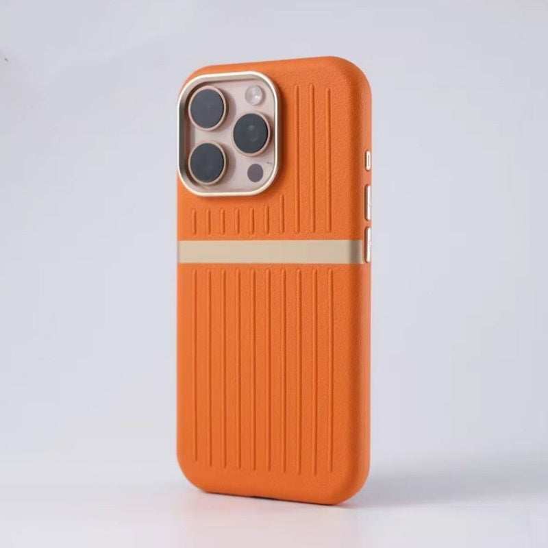 Funda magnética corrugada para teléfono, funda de cuero para teléfono de negocios