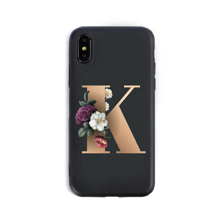 26 fundas de silicona para teléfono con el alfabeto inglés