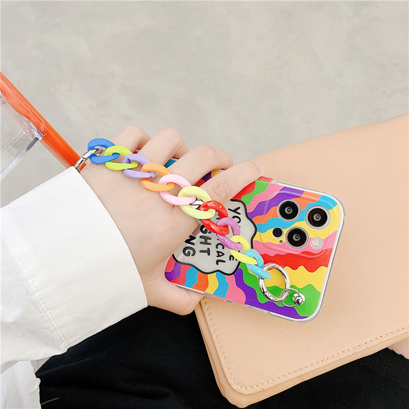 Coque Souple Tout Compris en Silicone Arc-en-ciel pour Téléphone Portable