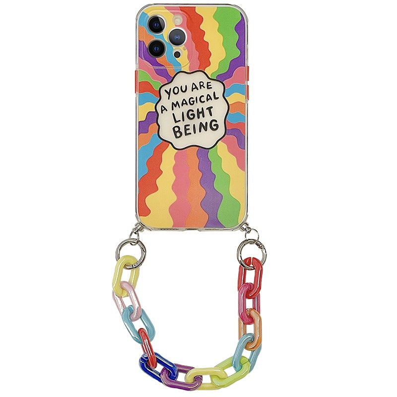 Coque Souple Tout Compris en Silicone Arc-en-ciel pour Téléphone Portable