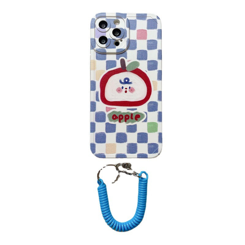 Funda de limón de tablero de ajedrez con cordón para primavera