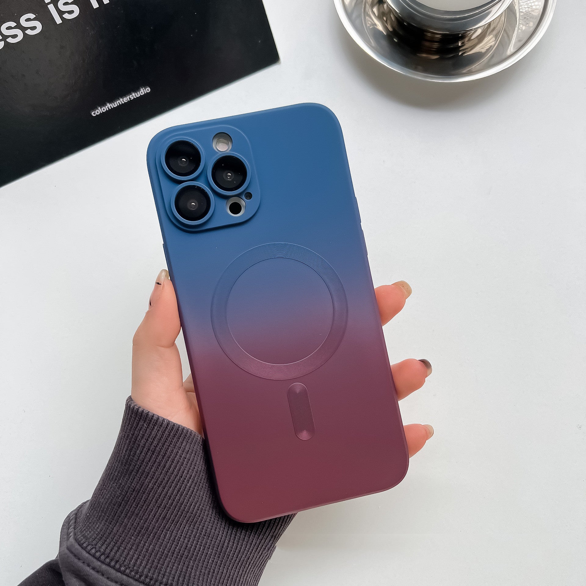 Funda Bicolor Degrafada Para Teléfono Móvil iPhone 13