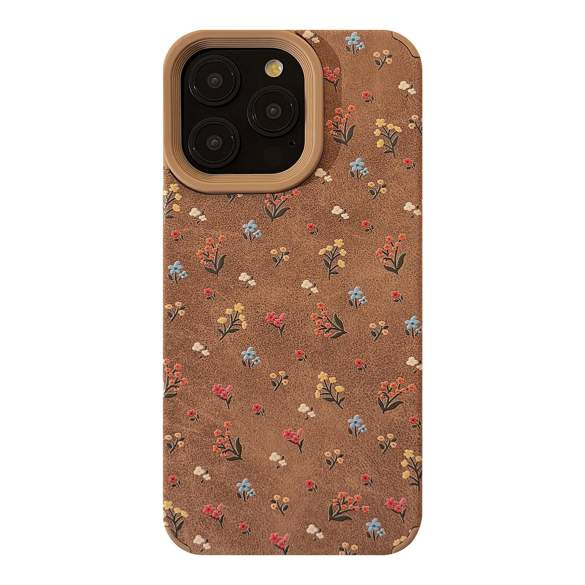 Funda de Teléfono Floral Suave y Delicada con un Aire Artístico Retro de Otoño-Invierno