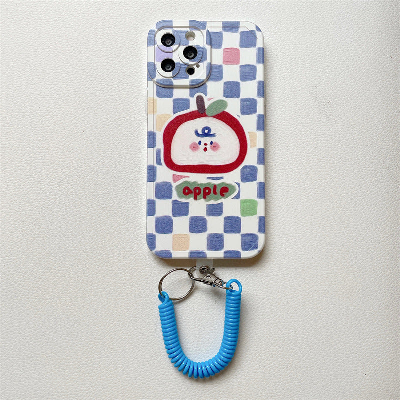 Funda de limón de tablero de ajedrez con cordón para primavera