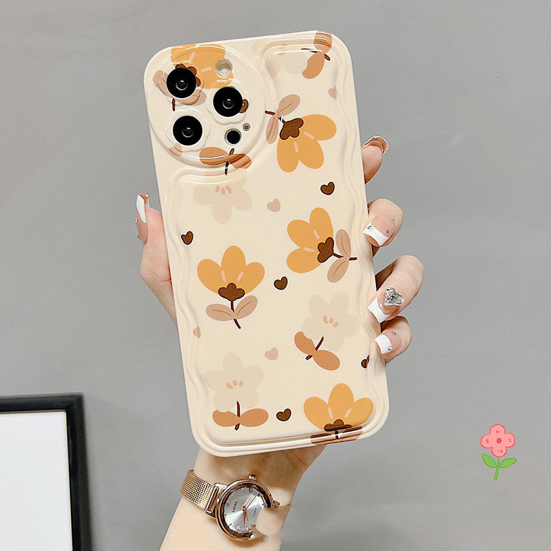Fundas para Teléfono de Seda con Lazos y Estampado de Hojas y Flores de Otoño